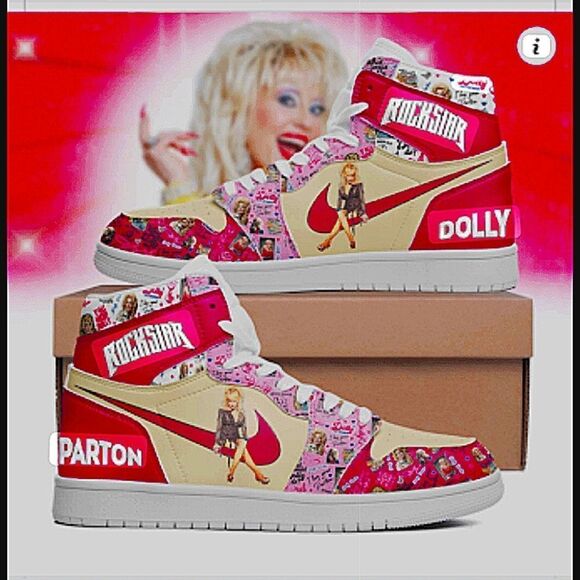 Dolly Parton and Jordan  custom made Basketball shoe sz 8 women's ROCKSTAR - Picture 3 of 3